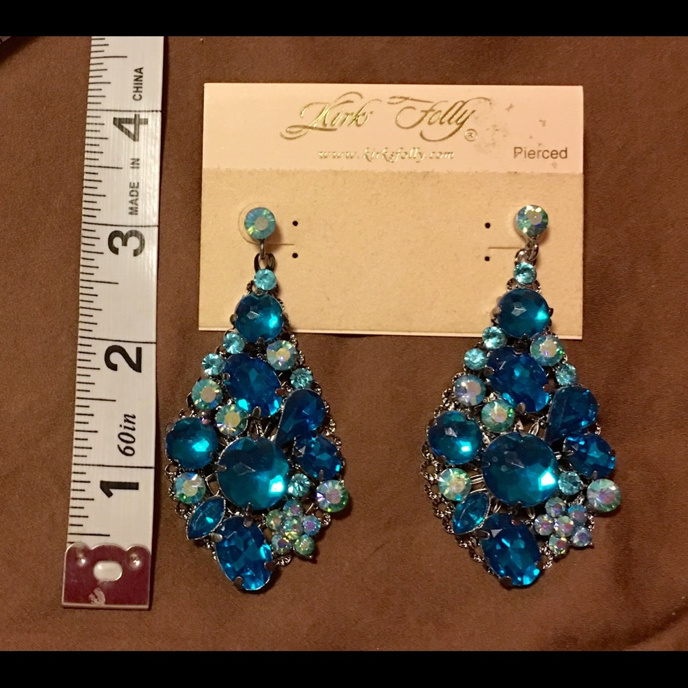 KirksFolly AB Aqua Earrings, RARE